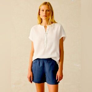 Faherty Dream Cotton White Desmond Button-Up Top, Size Medium, NWT